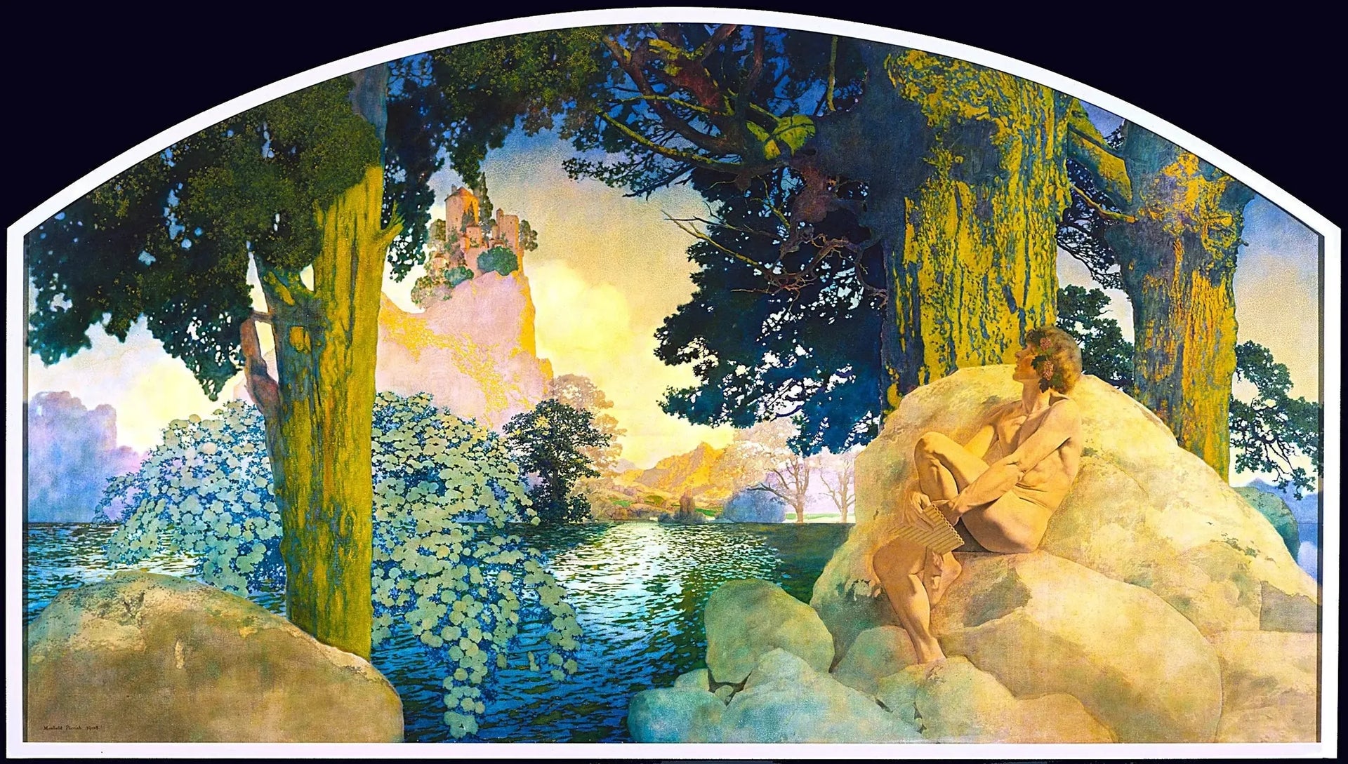 Château de rêve dans le ciel - Maxfield Parrish image 1 reproduction de peinture à l’huile
