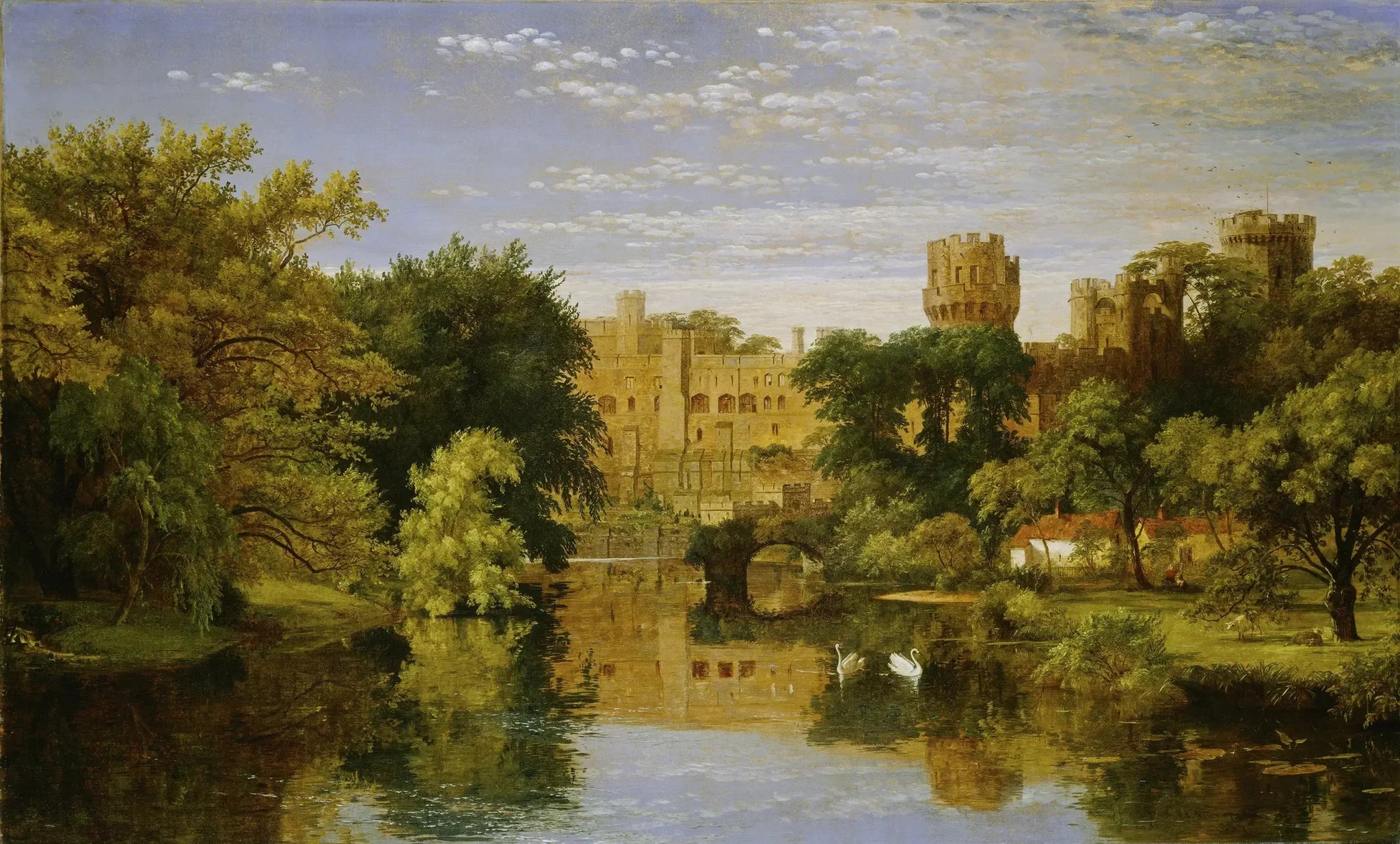 Château de Warwick, Angleterre - Jasper Francis Cropsey image 1 reproduction d’œuvre d’art à l’huile