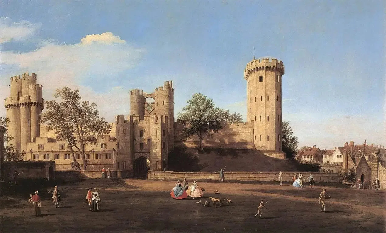 Château de Warwick, côté est - Canaletto image 1 copie peinte à la main à l’huile