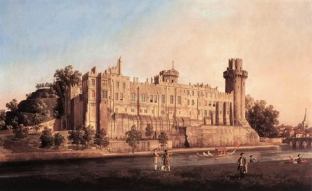 Château de Warwick, côté sud - Canaletto image 1 copie peinte à la main à l’huile