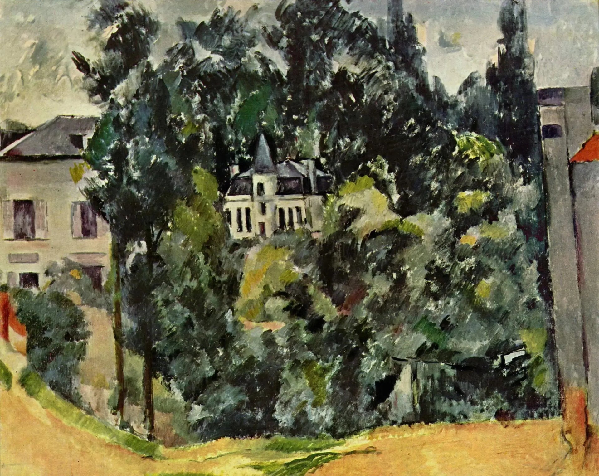 Château des environs de Paris - Paul Cézanne image 1 copie de tableau peinte à la main