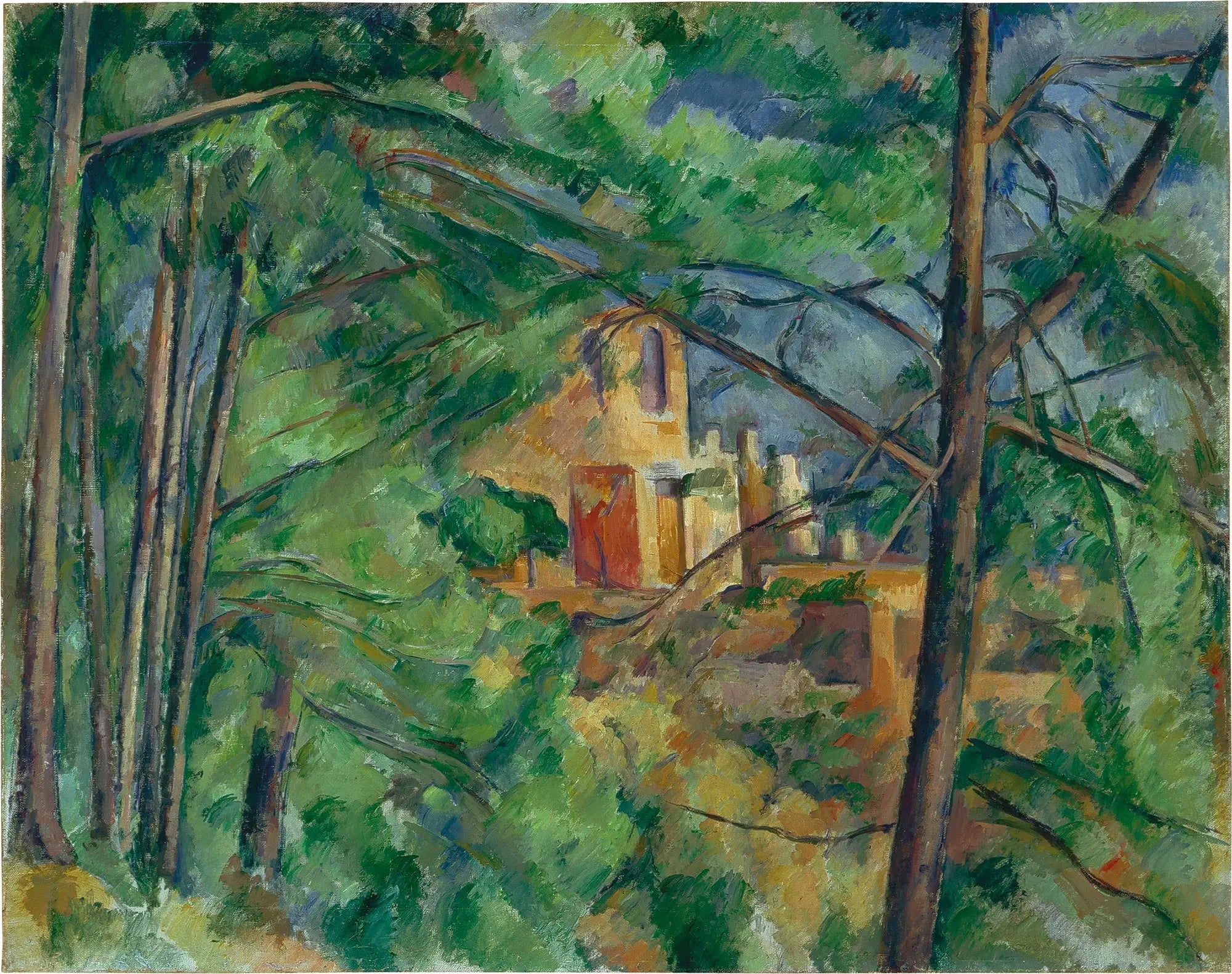 Château Noir derrière les arbres - Paul Cézanne image 1 reproduction de peinture à l’huile