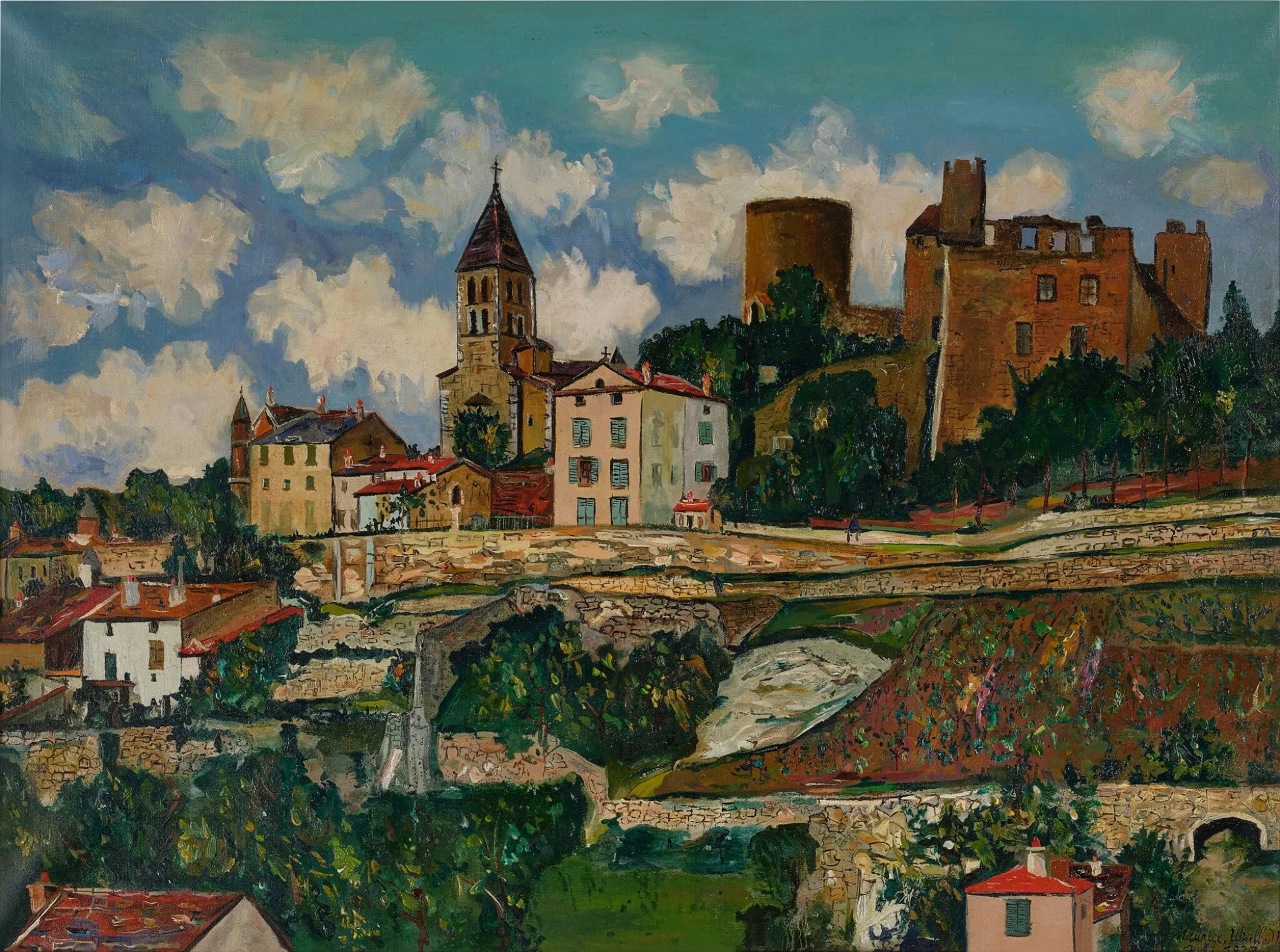 Châtillon-d'Azergues - Maurice Utrillo image 1 reproduction de peinture à l’huile
