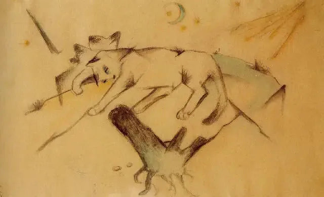 Chats Liegendes - Franz Marc image 1 tableau peint à l’huile sur toile
