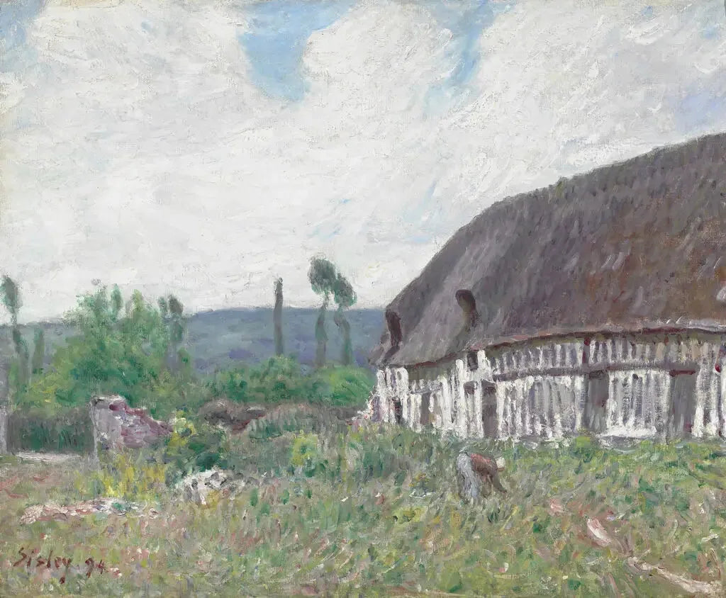 Chaumière en Normandie - Alfred Sisley image 1 reproduction artisanale de tableau