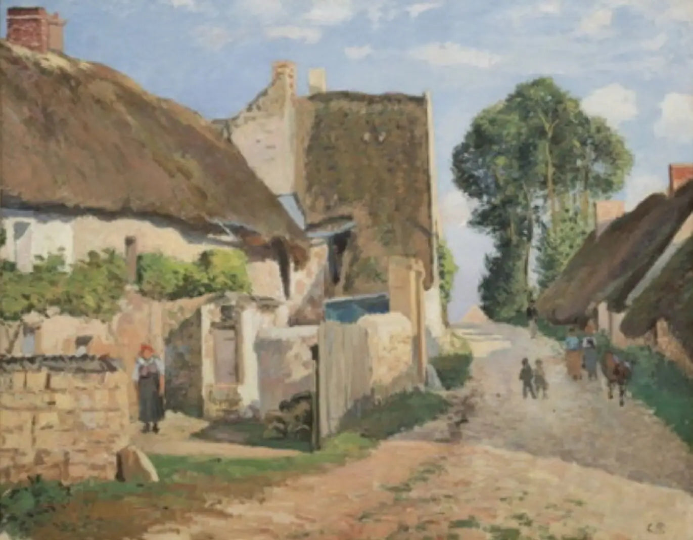 Chaumières à Auvers-sur-Oise - Camille Pissarro image 1 reproduction artisanale de tableau