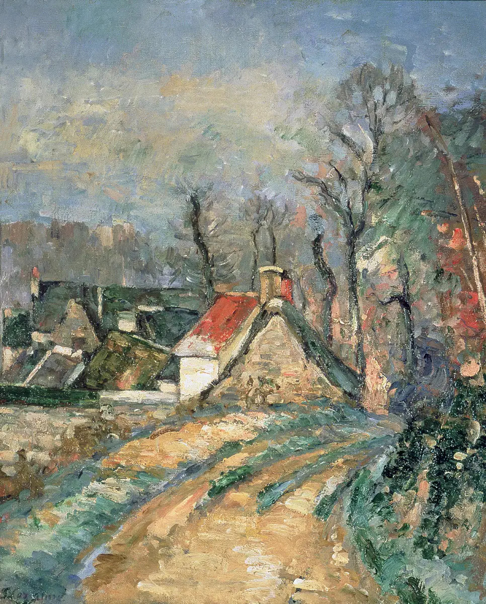 Chaumières à Auvers-sur-Oise en hiver - Paul Cézanne image 1 copie peinte à la main à l’huile
