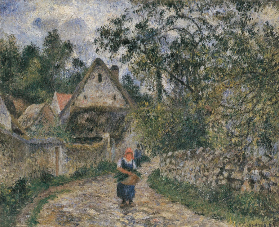 Chaumières au Valhermeil, Auvers-sur-Oise - Camille Pissarro