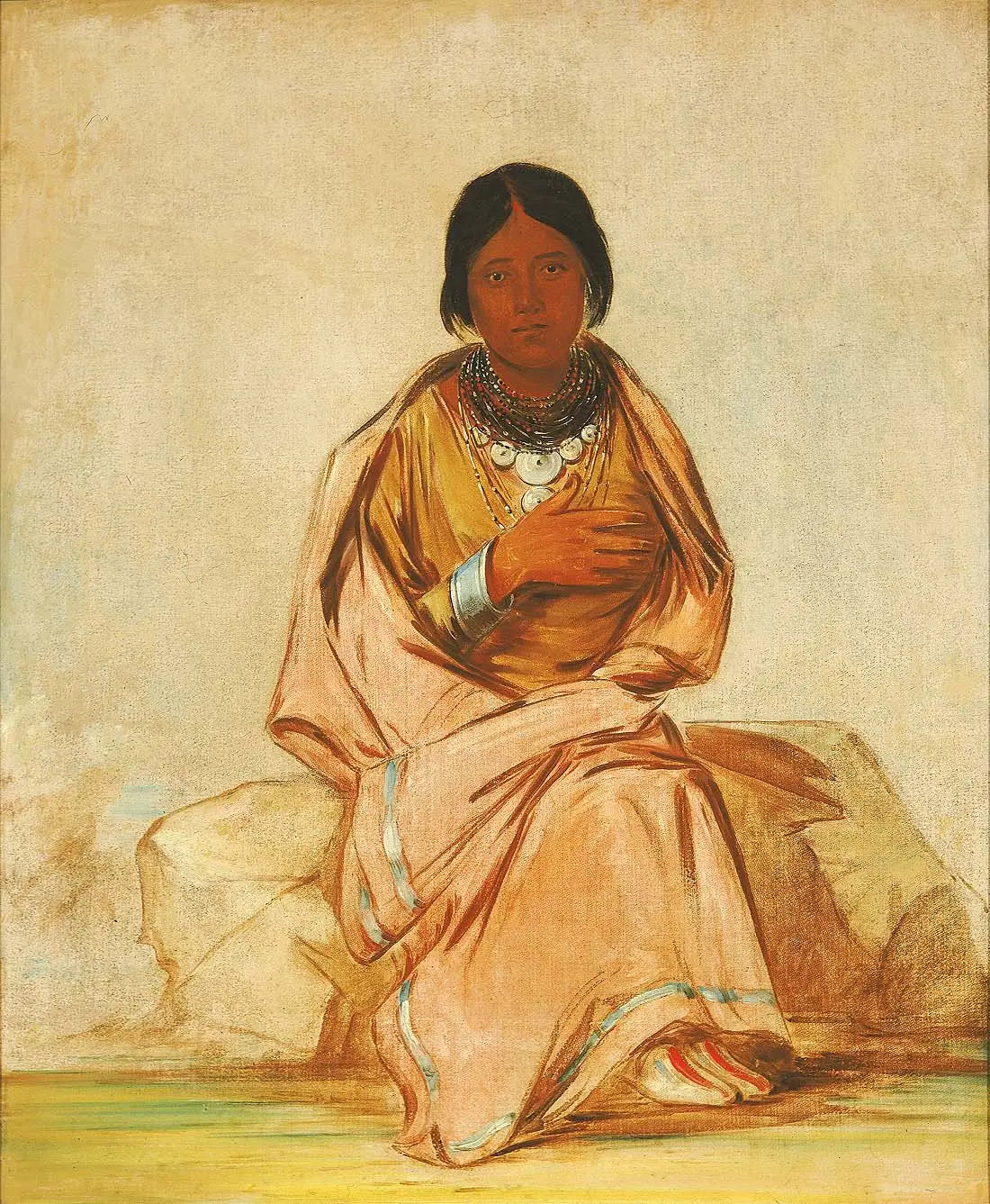 Chee-a-ex-e-co, Fille du Cerf sans Cœur - George Catlin image 1 reproduction d’œuvre d’art à l’huile