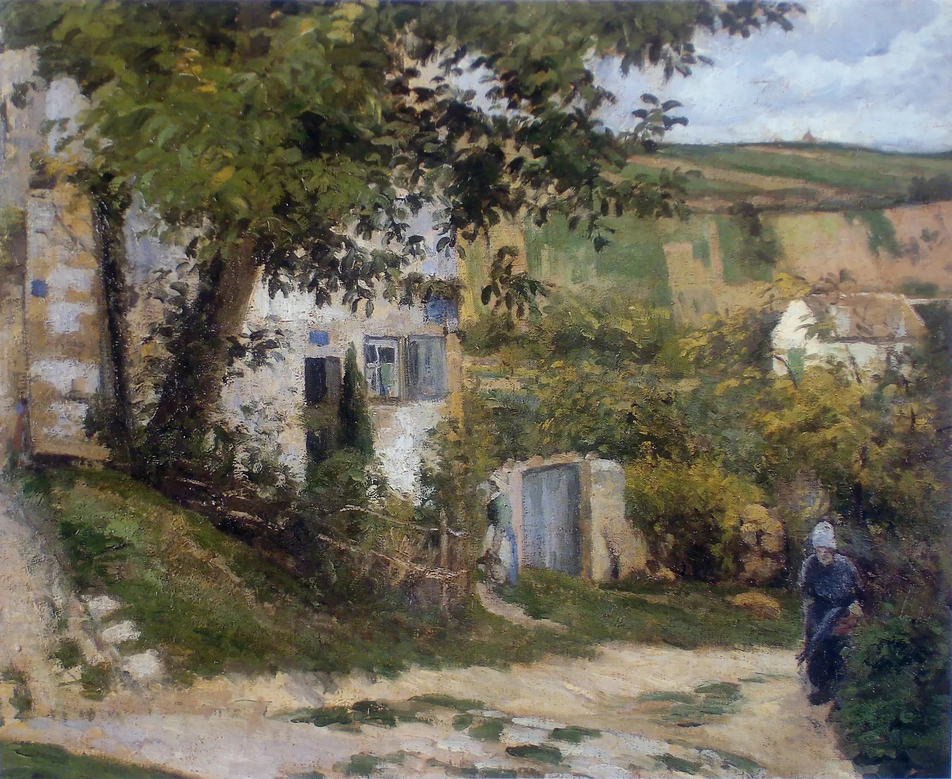 Chemin à L'Hermitage - Camille Pissarro image 1 tableau peint à l’huile sur toile