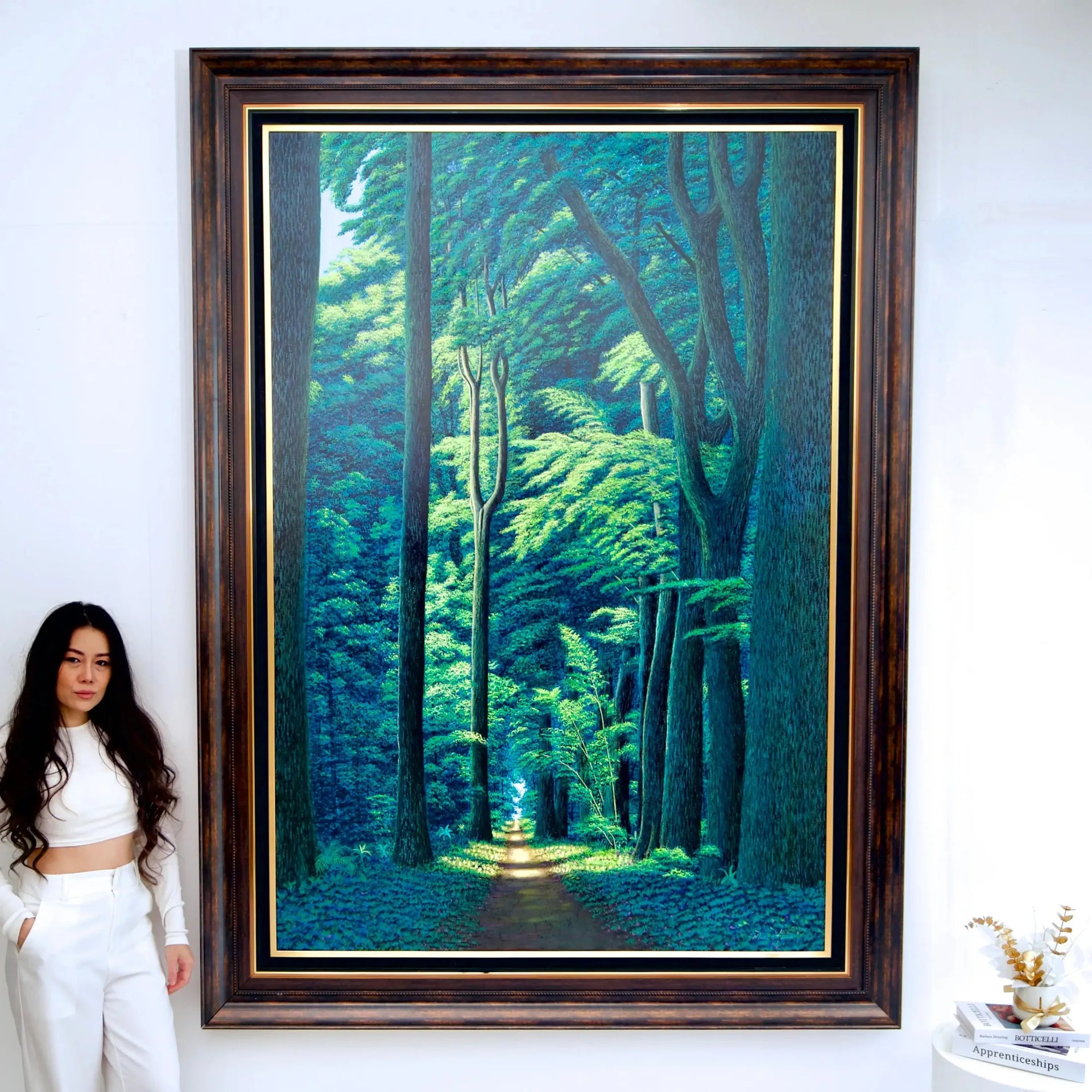 Chemin dans la Forêt Verte | 130 x 190 cm image 2 reproduction d’œuvre d’art à l’huile