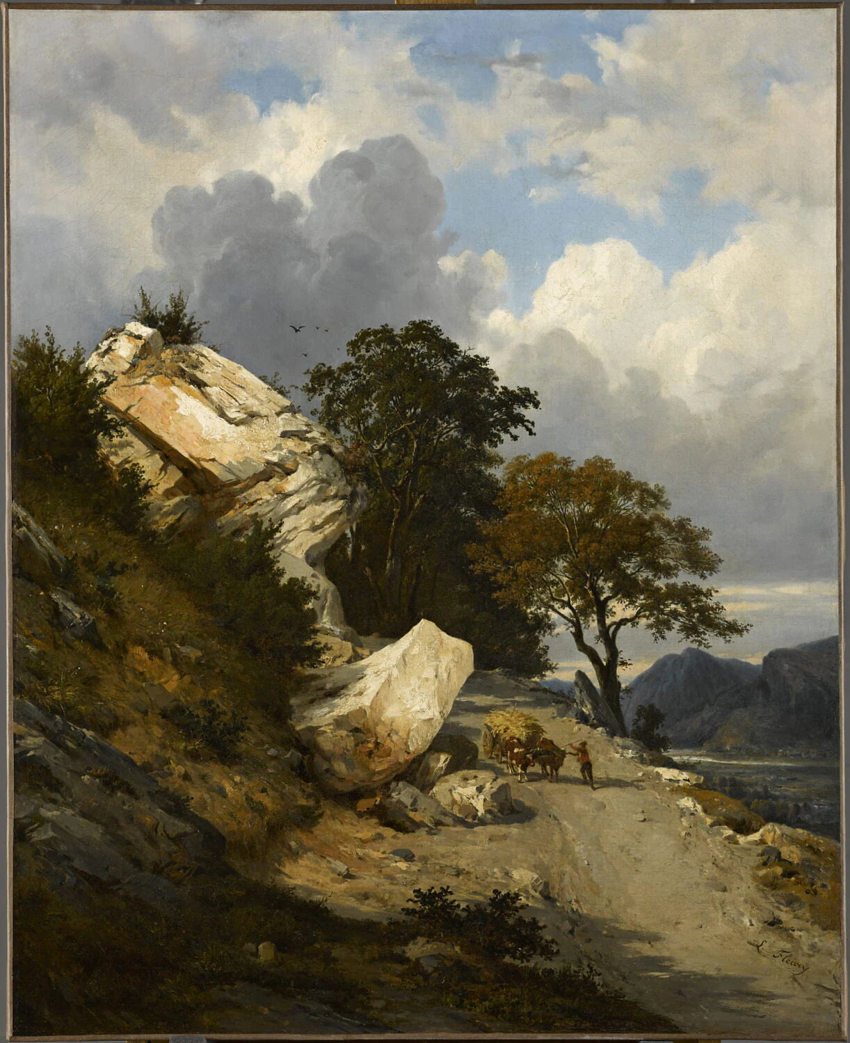 Chemin dans les rochers, à Sassenage - François Antoine Léon Fleury