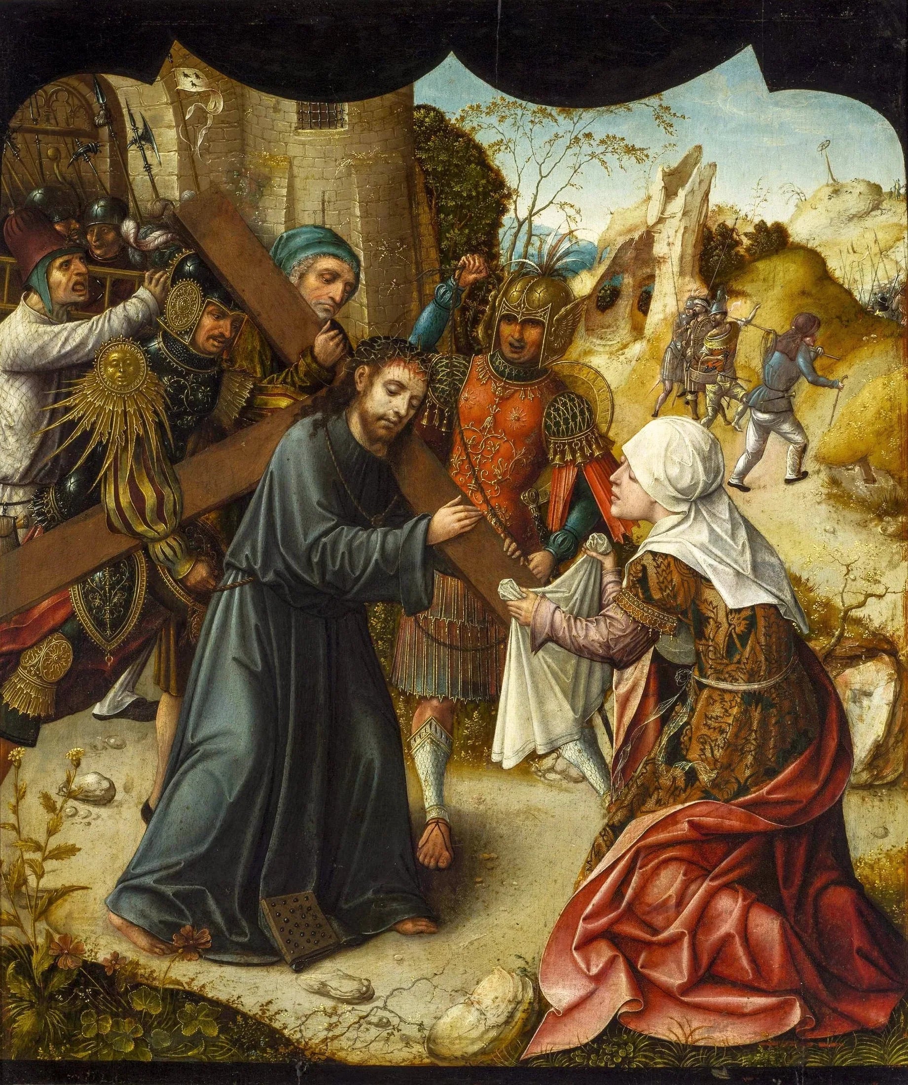Chemin de croix avec sainte Véronique. - Lucas van Leyden image 1 reproduction artisanale de tableau