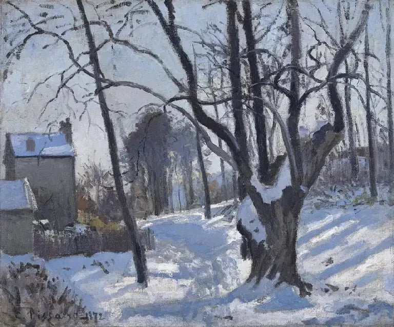 Chemin des Creux, Louveciennes, neige - Camille Pissarro image 1 reproduction d’œuvre d’art à l’huile