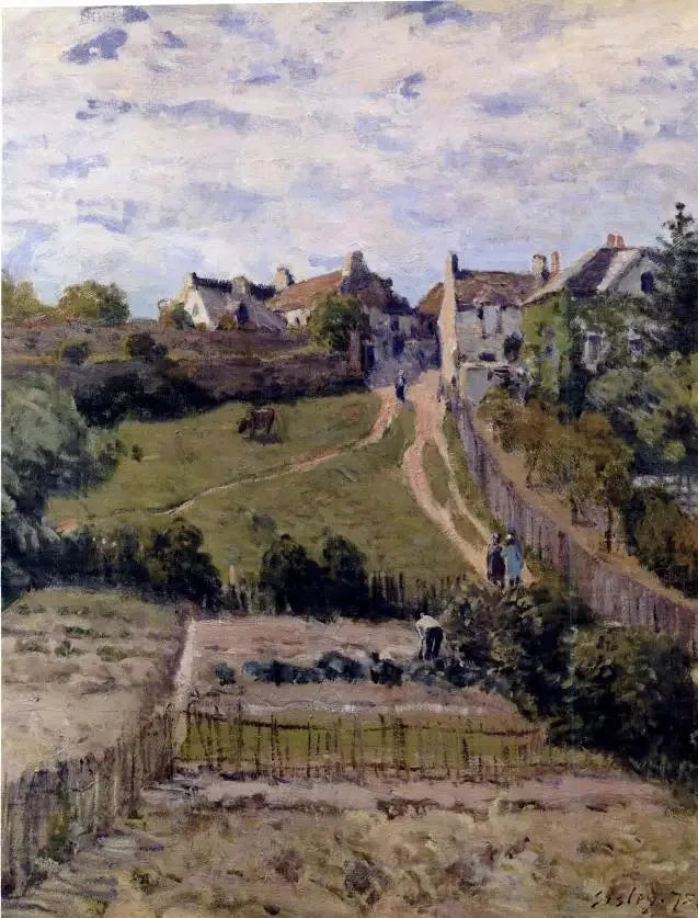 Chemin montant. Un coin du village d'Andrésy - Alfred Sisley image 1 tableau peint à l’huile sur toile