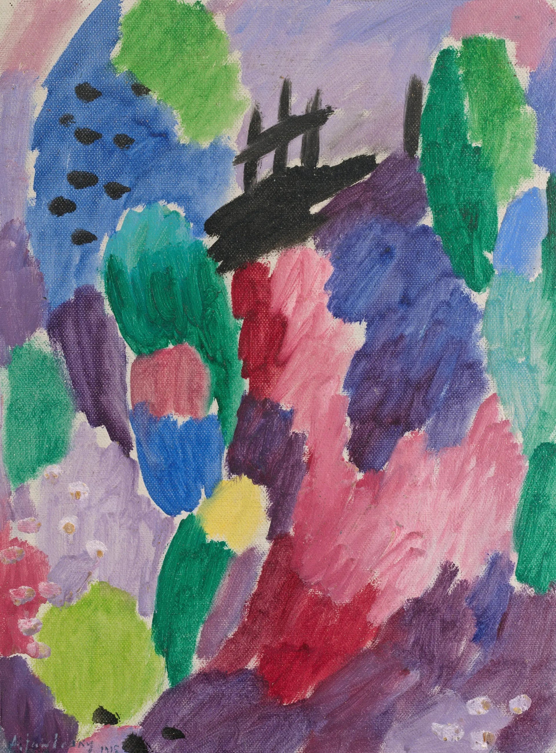 Chemin Rouge, St. Prex - Alexej von Jawlensky image 1 copie peinte à la main à l’huile