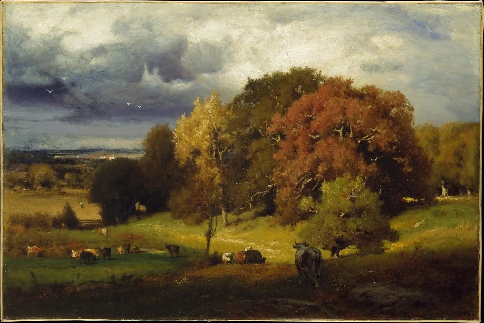 Chênes d'automne - George Inness image 1 copie peinte à la main à l’huile
