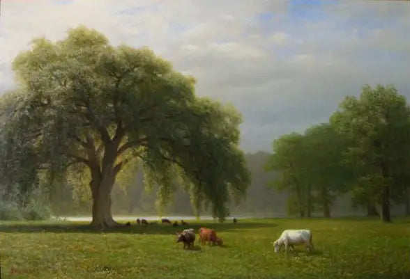 Chênes pleureurs, Clear Creek, Californie - Albert Bierstadt image 1 tableau peint à l’huile sur toile