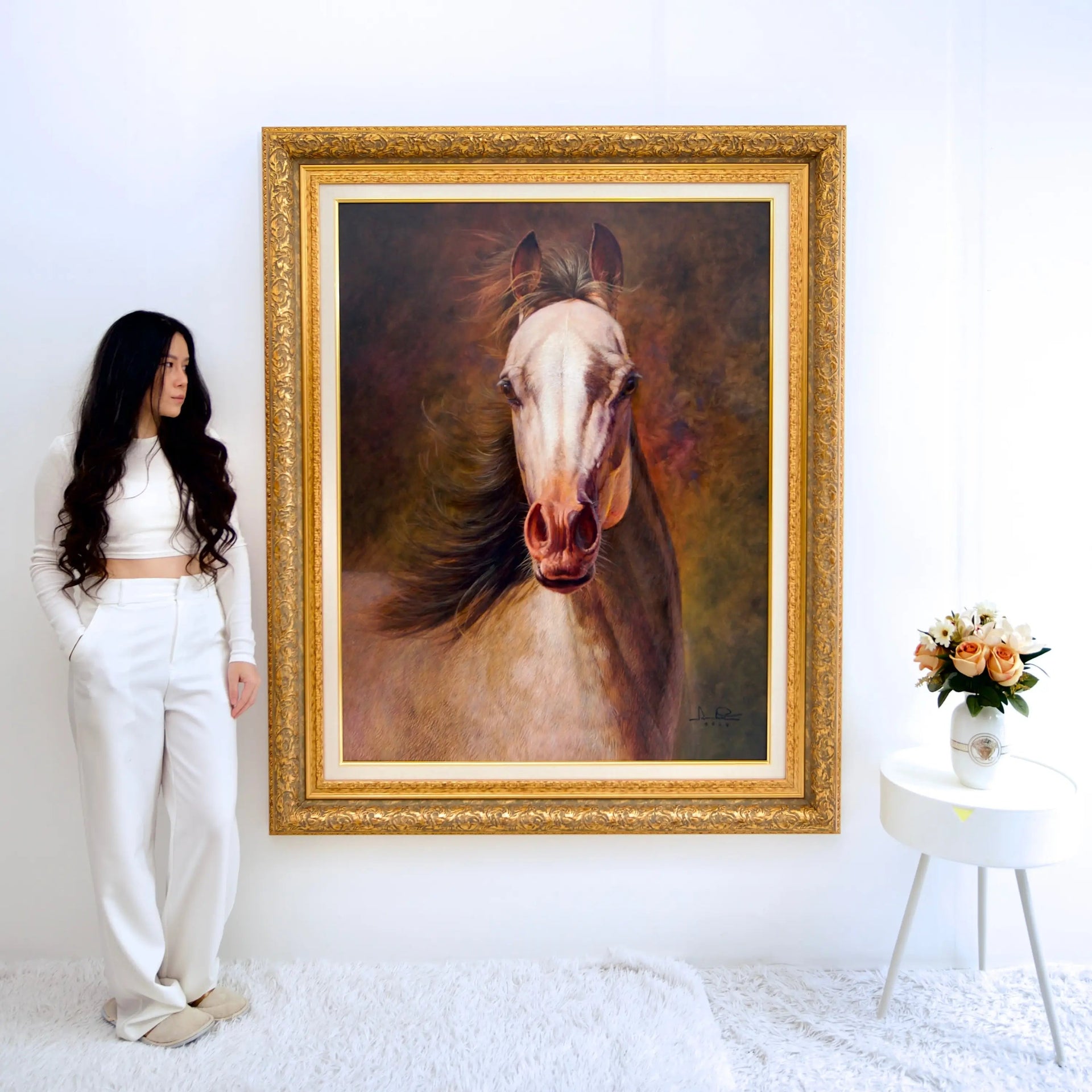 Cheval | 100 x 130 cm image 7 reproduction artisanale de tableau