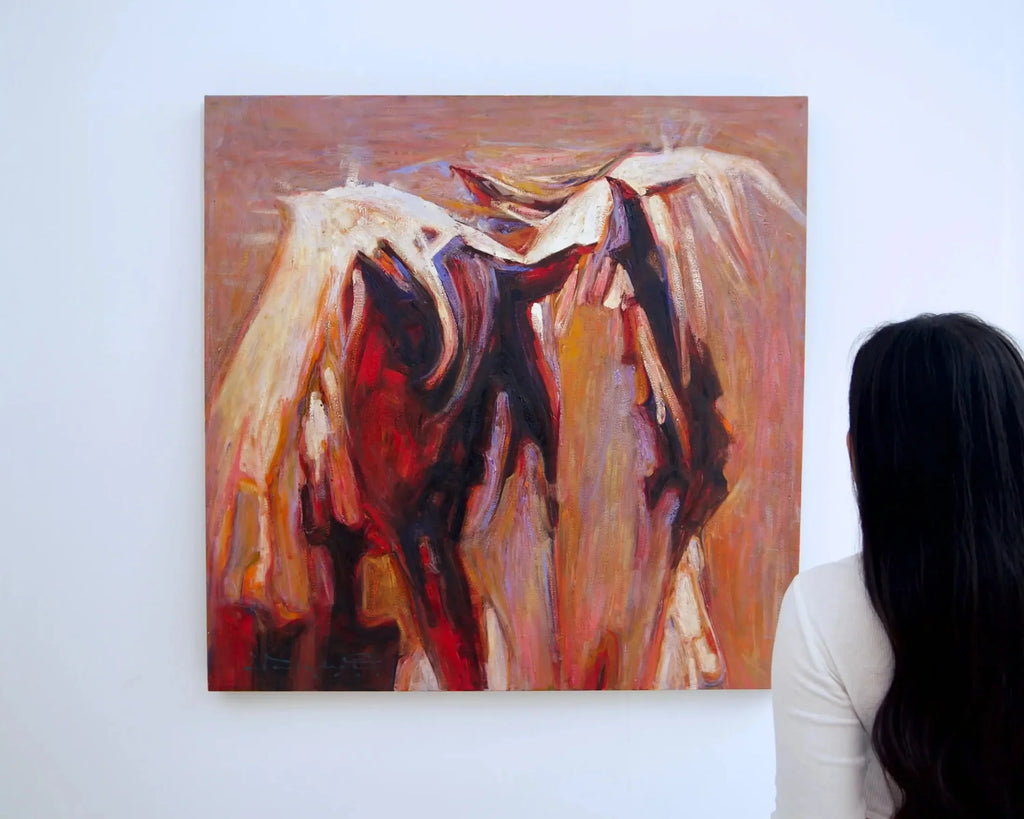 Cheval Abstrait | 100 x 100 cm image 4 reproduction réalisée par Alpha Reproduction