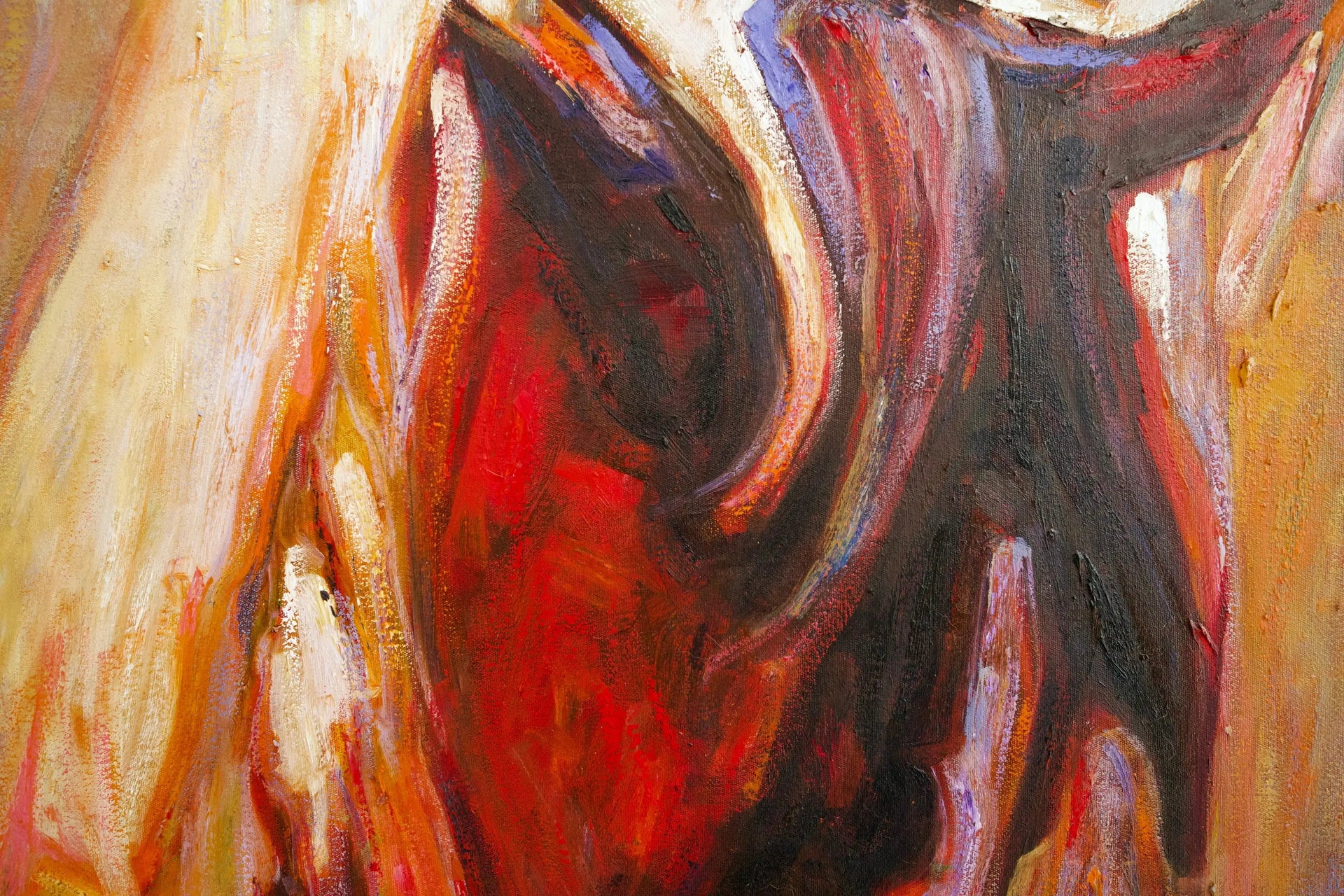 Cheval Abstrait | 100 x 100 cm image 5 reproduction de peinture à l’huile