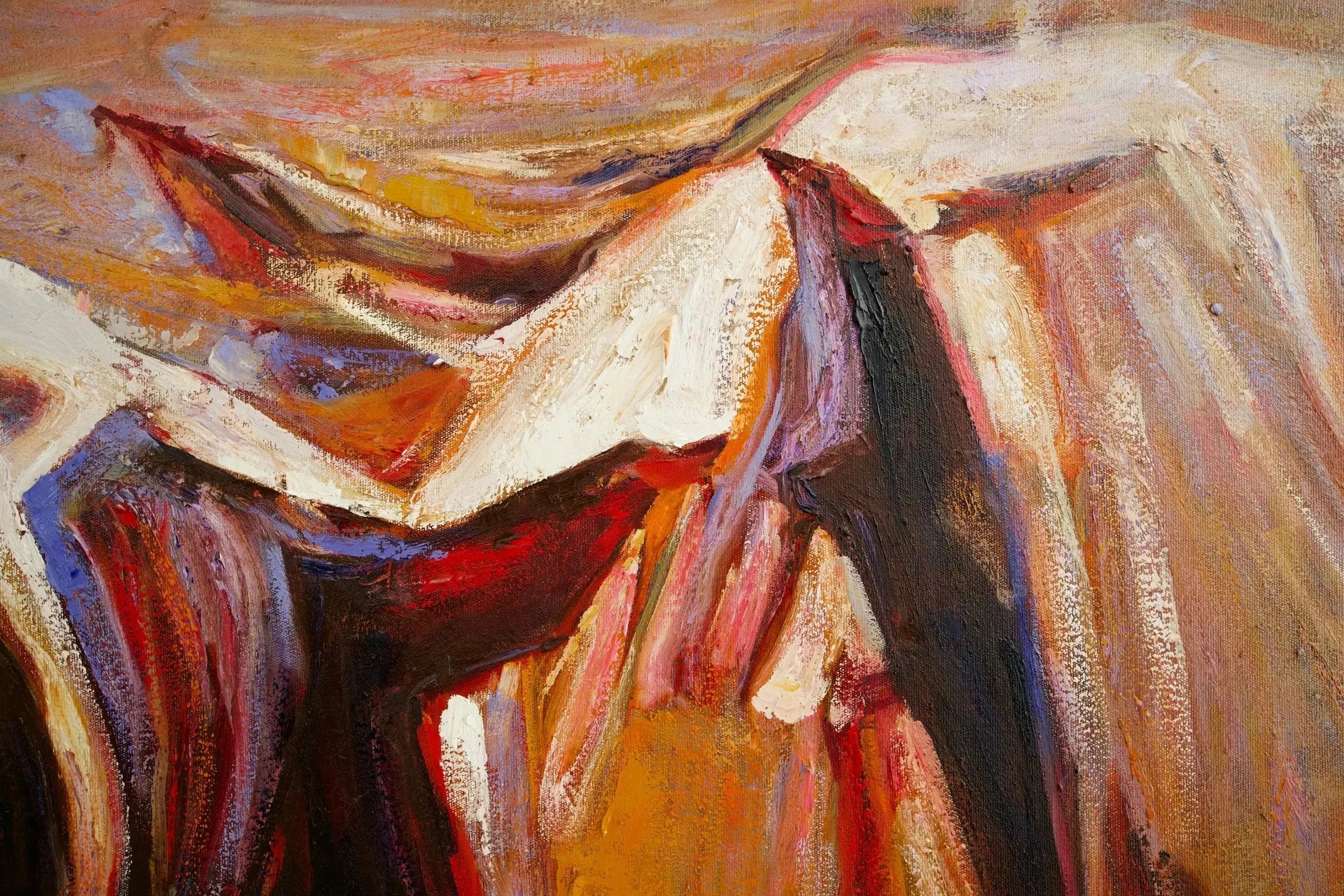 Cheval Abstrait | 100 x 100 cm image 7 tableau peint à l’huile sur toile