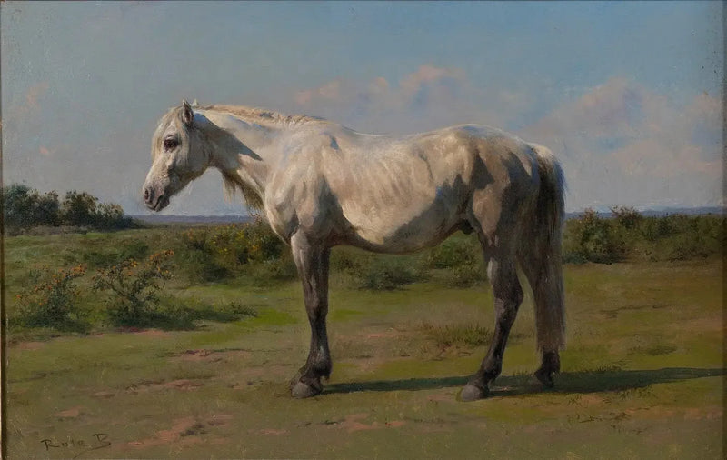 Cheval blanc dans un pré - Rosa Bonheur