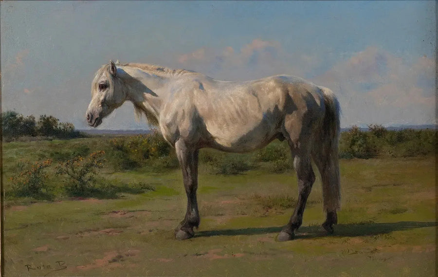 Cheval blanc dans un pré - Rosa Bonheur
