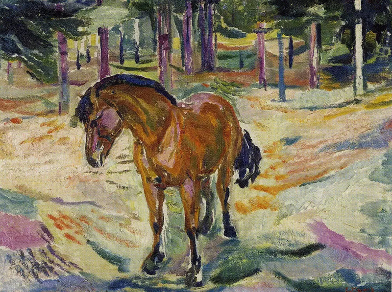 Cheval dans un paysage - Edvard Munch