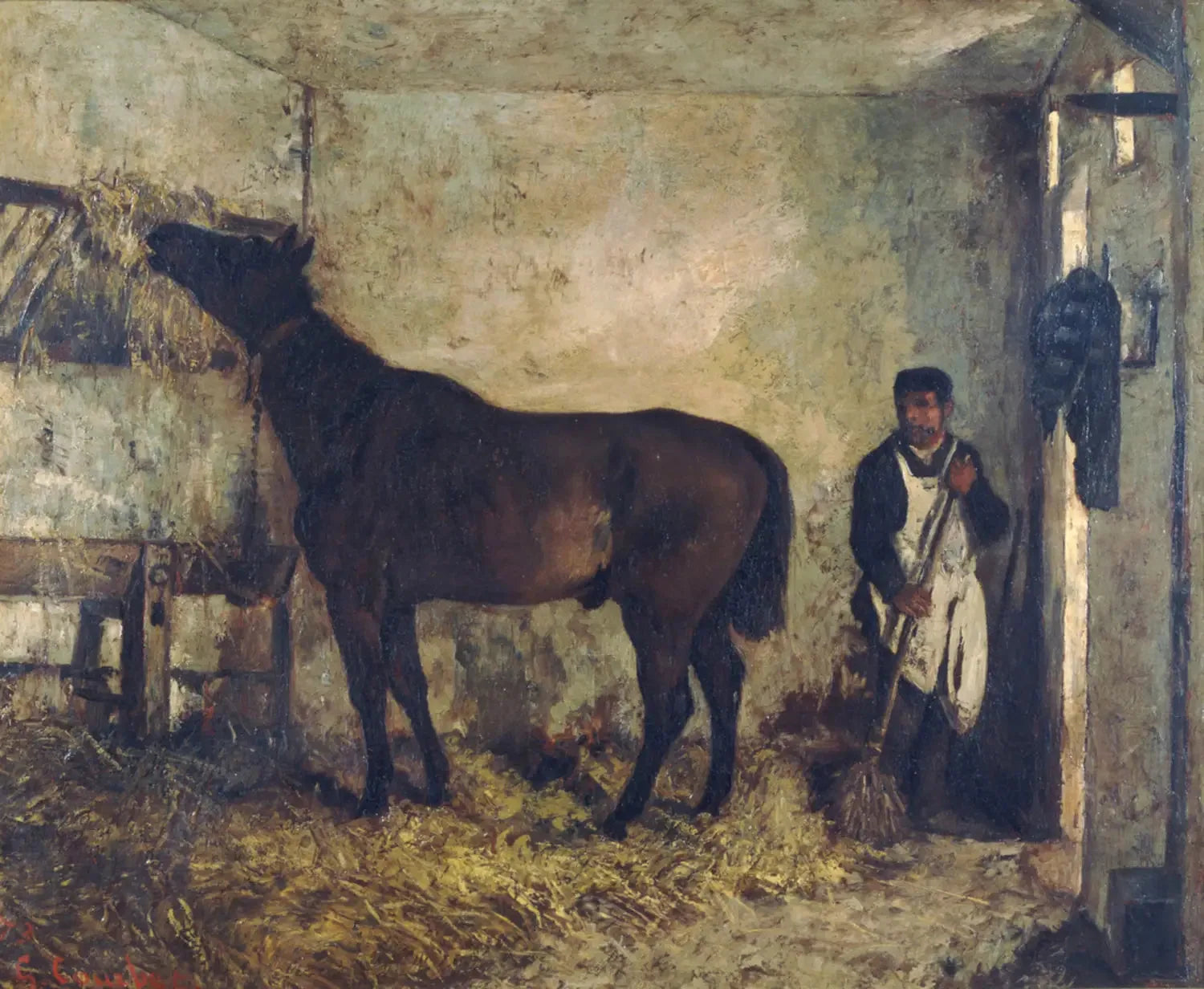 Cheval dans une écurie - Gustave Courbet image 1 reproduction réalisée par Alpha Reproduction