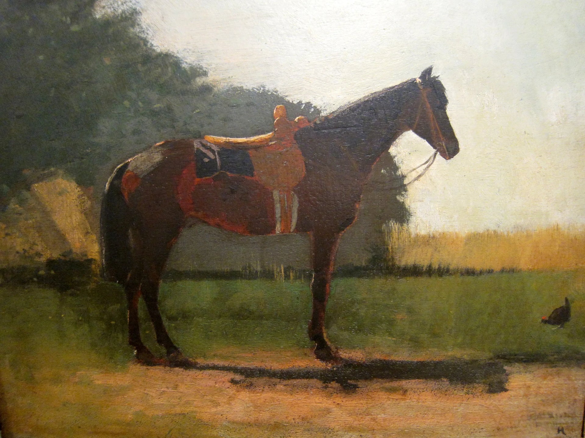 Cheval de selle dans la cour de la ferme - Winslow Homer image 1 copie de tableau peinte à la main