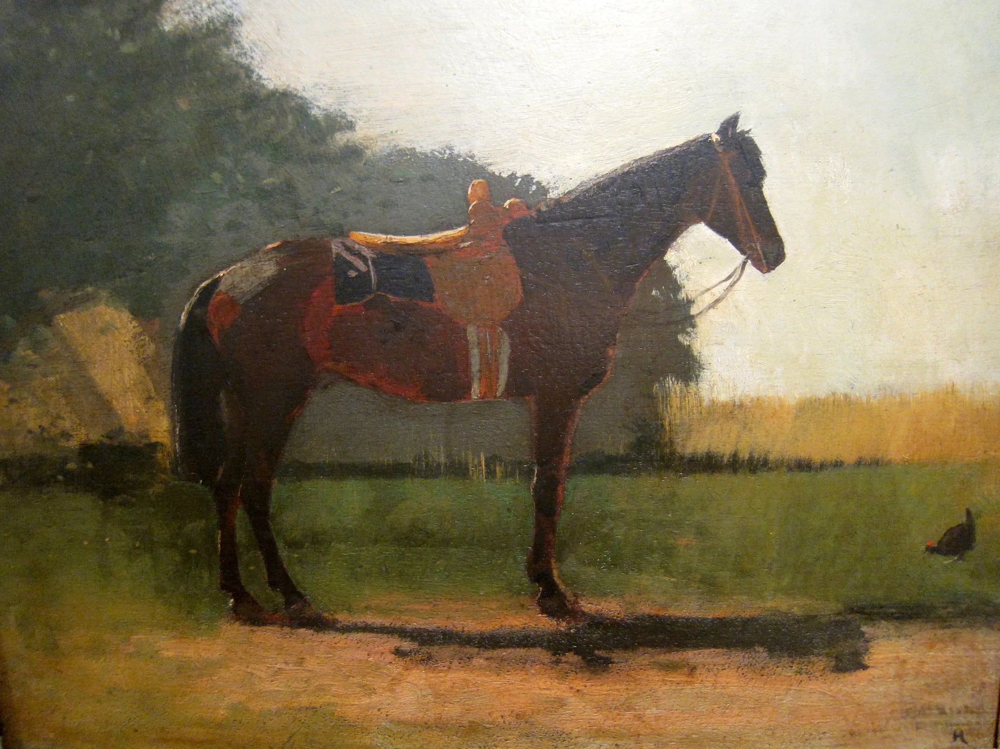 Cheval de selle dans la cour de la ferme - Winslow Homer image 1 copie de tableau peinte à la main