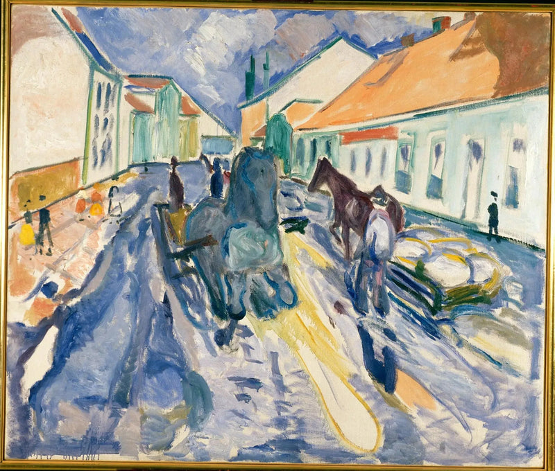 Cheval emballé dans une rue - Edvard Munch
