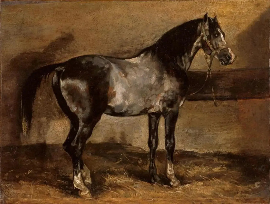 Cheval gris au ratelier - Théodore Géricault