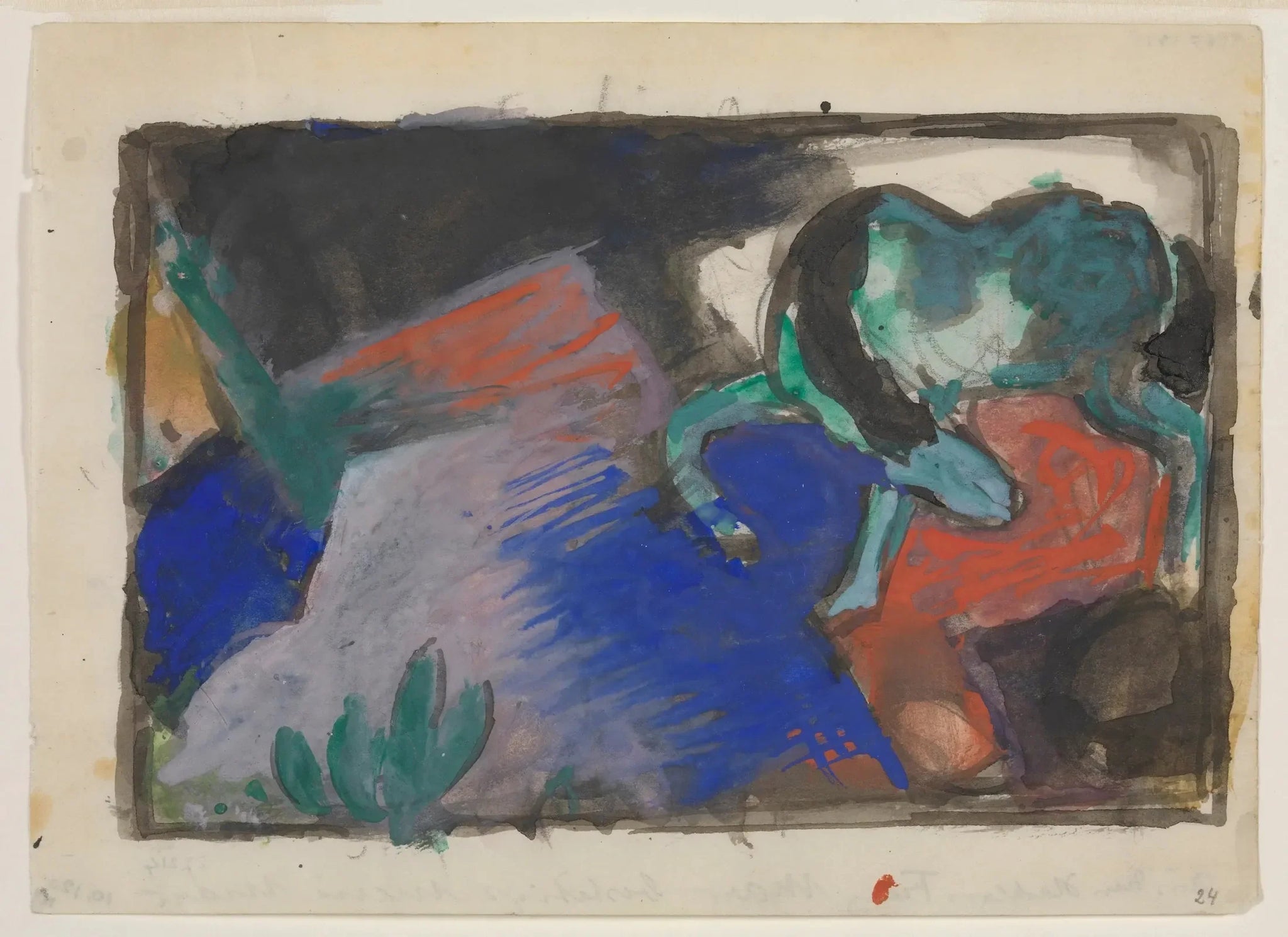 Cheval vert dans un paysage - Franz Marc image 1 reproduction d’œuvre d’art à l’huile