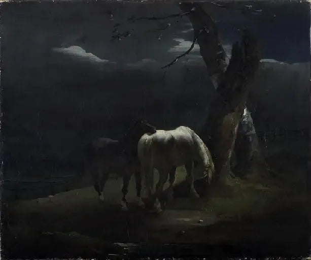 Chevaux au pâturage - Théodore Géricault image 1 copie de tableau peinte à la main