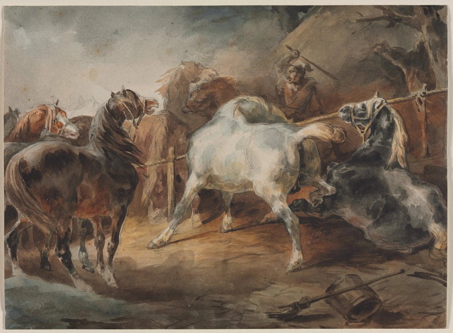 Chevaux de combat - Théodore Géricault