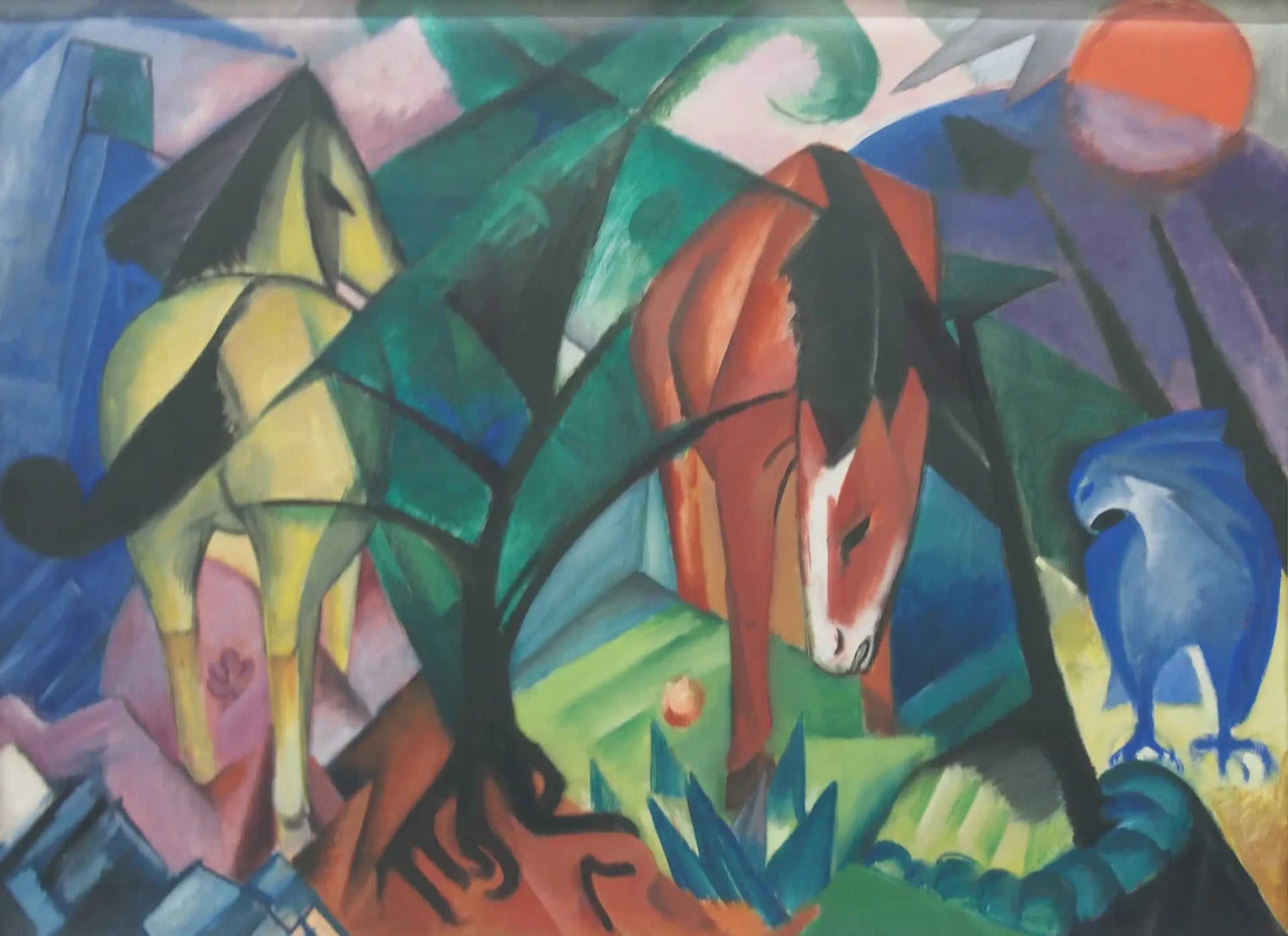 Chevaux et aigle - Franz Marc image 1 tableau peint à l’huile sur toile