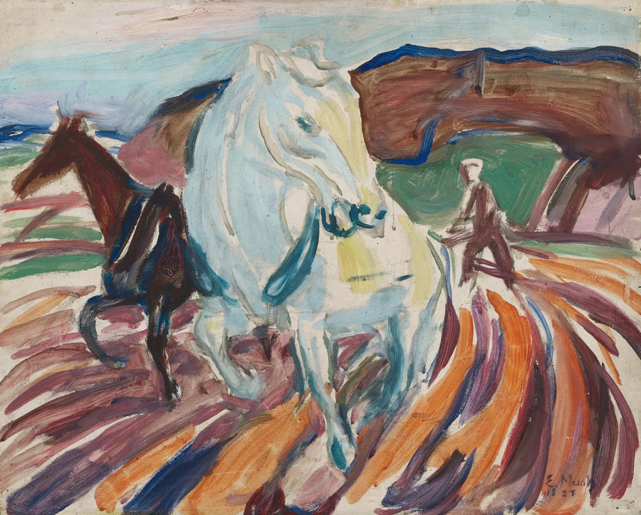 Chevaux labourants - Edvard Munch