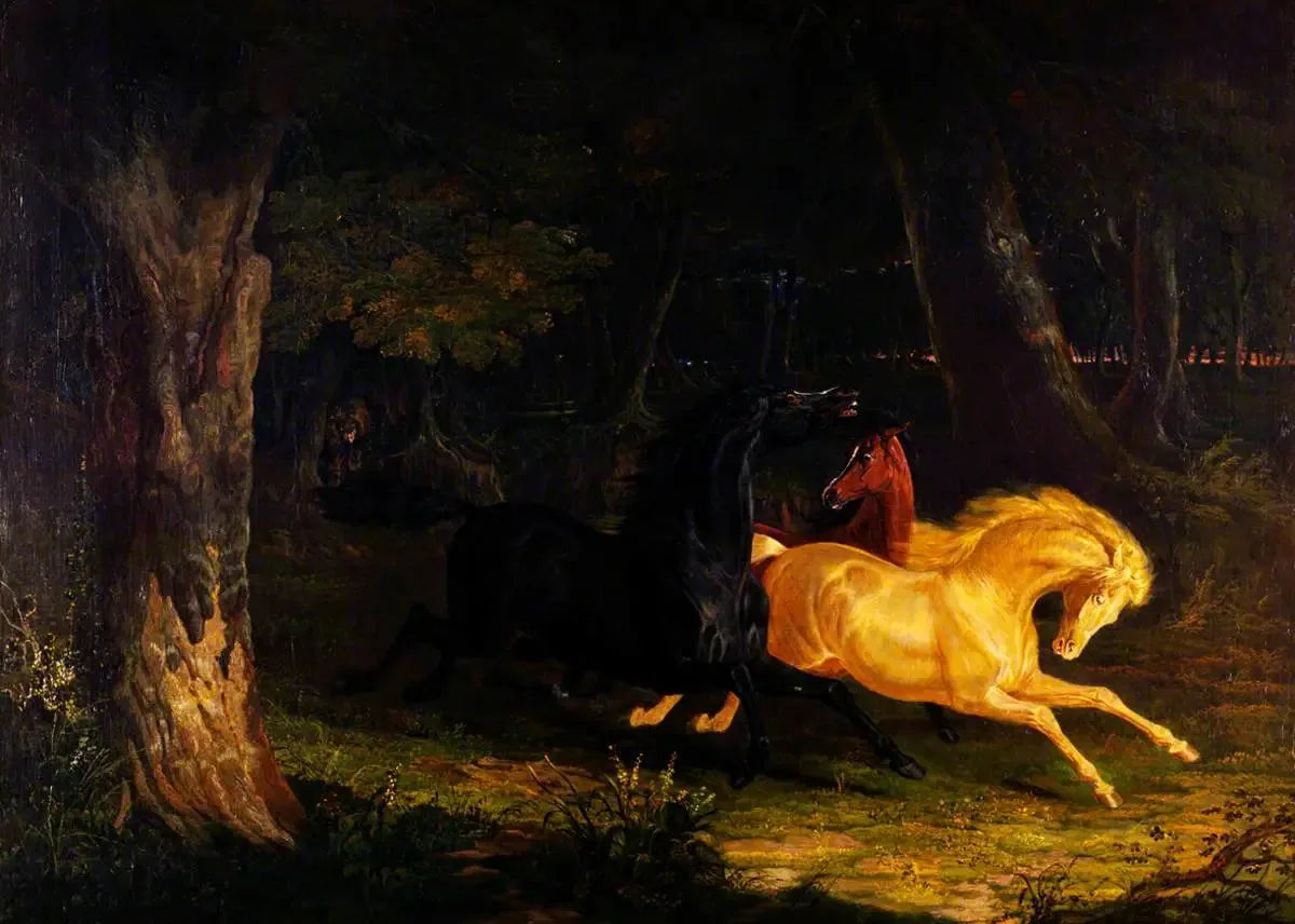 chevaux sauvages - John Frederick Herring, Sr. image 1 copie peinte à la main à l’huile