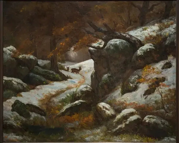 Chevreuil dans la neige - Gustave Courbet image 1 reproduction de peinture à l’huile