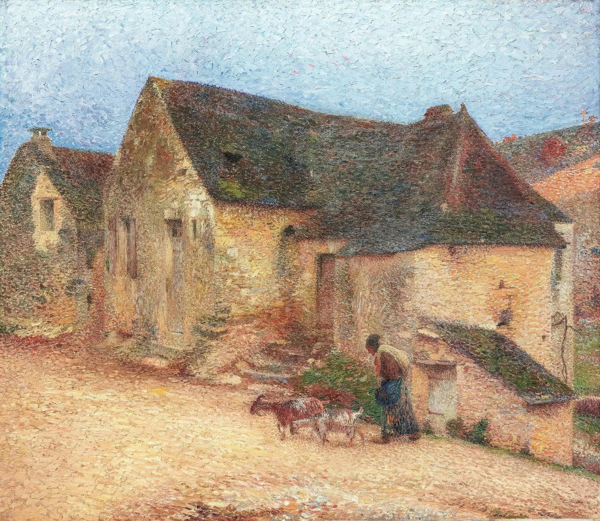 Chevrière devant une vieille maison à Labastide - Henri-Jean Guillaume Martin image 1 reproduction réalisée par Alpha Reproduction