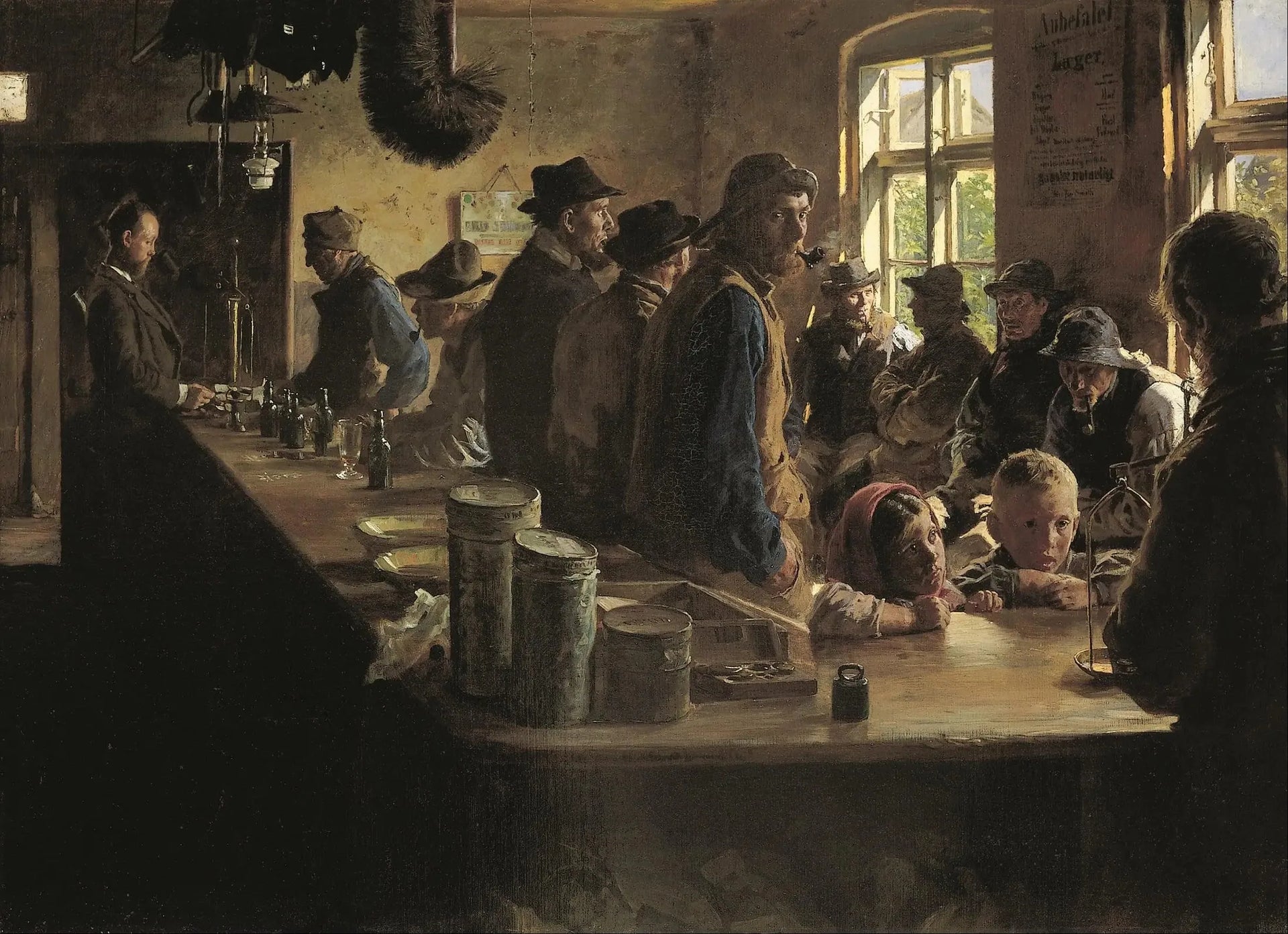 Chez l'avitailleur quand il n'y a pas de pêche - Peder Severin Krøyer image 1 copie de tableau peinte à la main