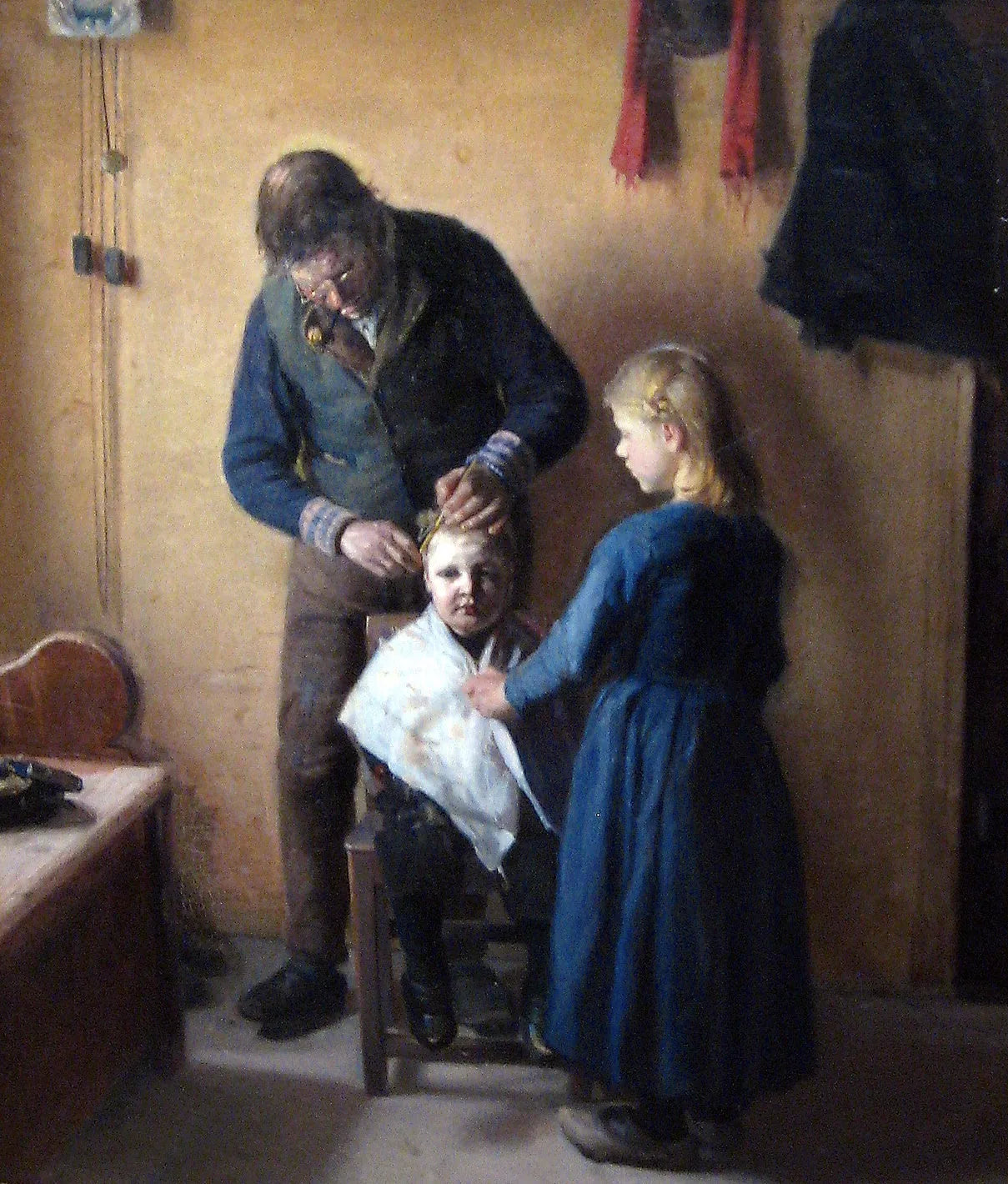Chez le coiffeur - Anna Ancher image 1 tableau peint à l’huile sur toile