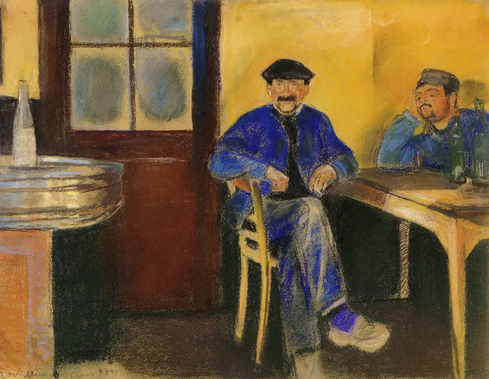 Chez le marchand de vin - Edvard Munch image 1 reproduction artisanale de tableau