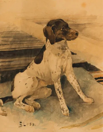 chien de chasse - Bruno Liljefors image 1 reproduction d’œuvre d’art à l’huile