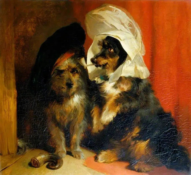 Chiens comiques - Edwin Henry Landseer image 1 reproduction d’œuvre d’art à l’huile