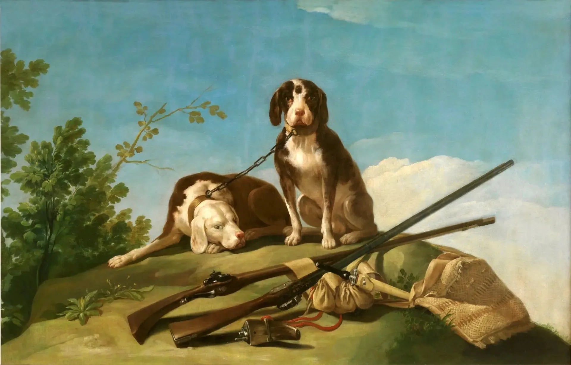 Chiens et outils de chasse - Francisco de Goya image 1 copie peinte à la main à l’huile