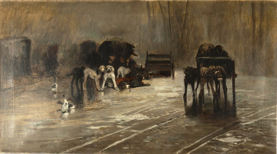 Chiens de marché (Souvenir de Hollande) - Jaime Morera y Galicia
