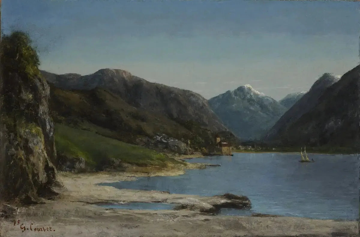 Chillon, vu de loin - Gustave Courbet image 1 reproduction de peinture à l’huile